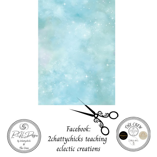 Decoupage Teal Starry Sky Background Coordinating  Tissue Paper (Creator Uploaded)
