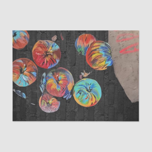 decoupage tissue paper, Apple bag of colours Paper (Front)