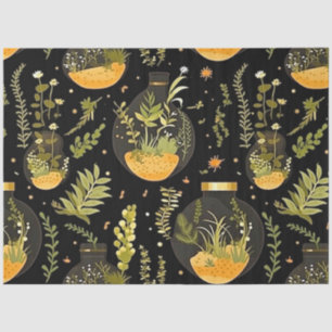 Decoupage Tissue Paper Glass Terrarium Jars Bottle