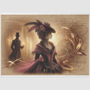 Decoupage Tissue Paper Gothic Victorian Lady