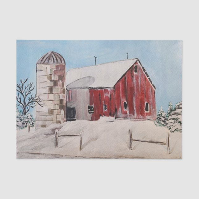 Decoupage tissue paper, Old barn Paper (Front)