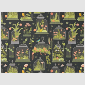 Decoupage Tissue Paper Terrariums Cloches Bell Jar