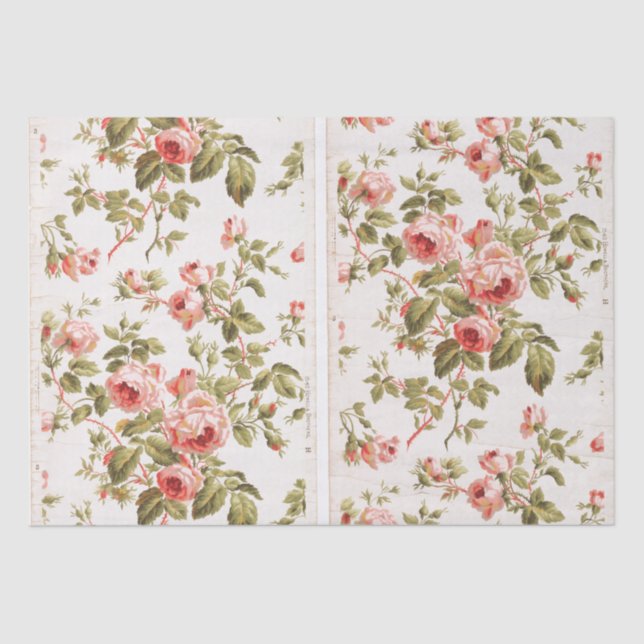 DECOUPAGE TISSUE PAPER : VINTAGE FLORAL WALLPAPER (Front)