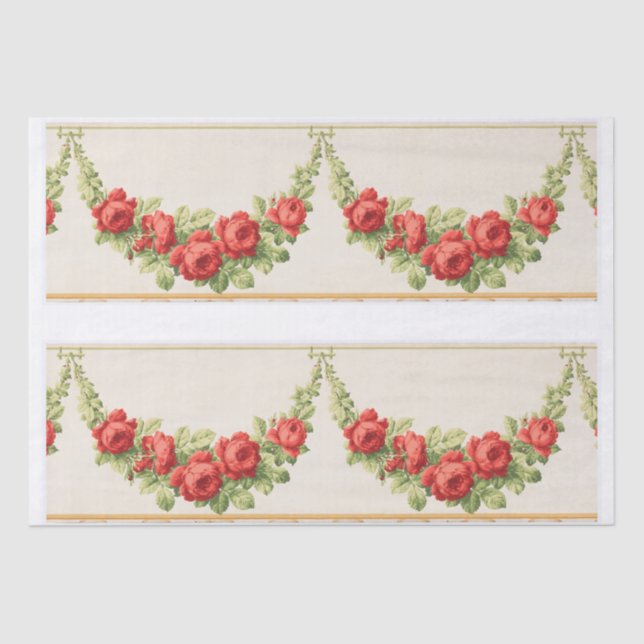 DECOUPAGE TISSUE PAPER : VINTAGE FRIEZE BORDER (Front)