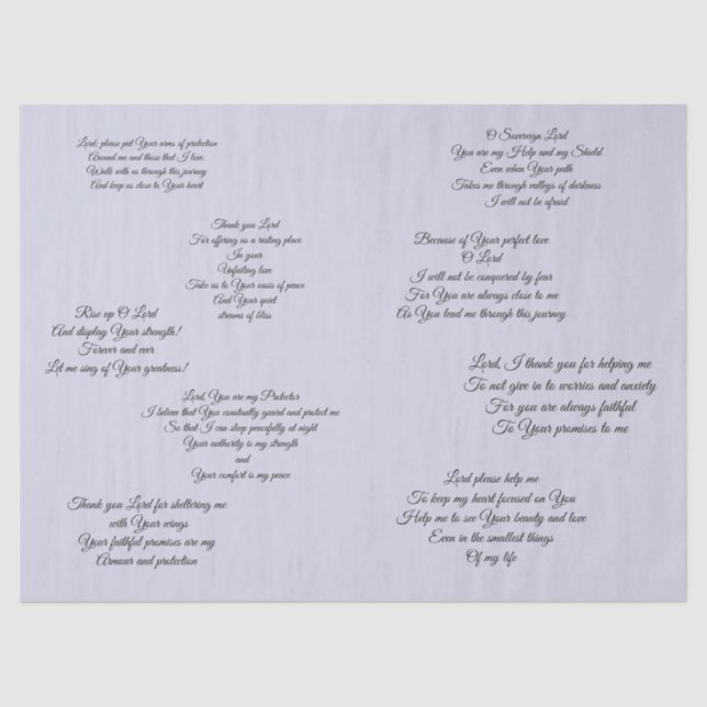 Decoupage Tissue with Christian Prayers Tissue Paper (Front)