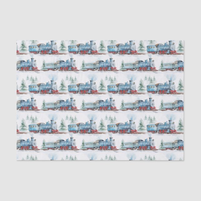 Decoupage Train Birthday Party Baby Shower Tissue Paper (Front)