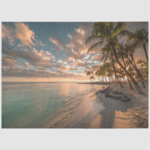 Decoupage Tropical Paradise Beach Palm Trees  Tissue Paper