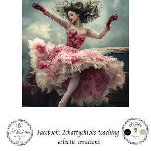 Decoupage Valentine Woman in Love Dancing  Tissue Paper