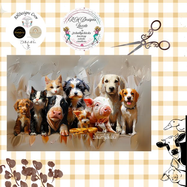 Decoupage Vet's Clinic Pets Of All Kinds  Tissue Paper (Creator Uploaded)