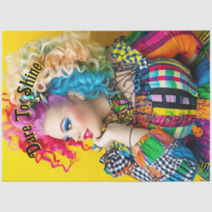 Decoupage Vibrant Fashionalbe Woman Rainbow Colour Tissue Paper