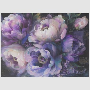 Decoupage Vibrant Pink Purple Peony Flowers Tissue Paper