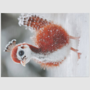 Decoupage Vibrant Whimsical Fluffy Christmas Bird Tissue Paper