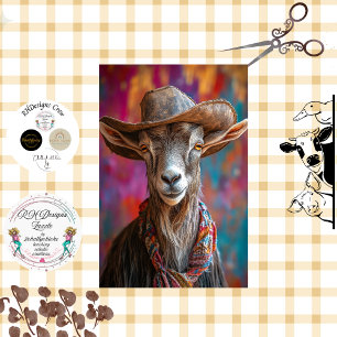 Decoupage Vibrantly Coloured Cowboy Goat Tissue Paper