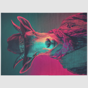 Decoupage Vibrantly Photo of Farmer Goat  Tissue Paper