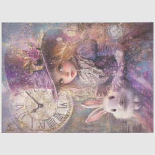 Decoupage Victorian Alice Wonderland Theme Artwork Tissue Paper