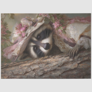 Decoupage Victorian Dressed Fox Behind Tree Tissue Paper