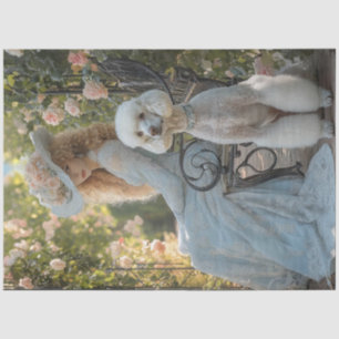 Decoupage Victorian Dressed Lady Standard Poodle Tissue Paper