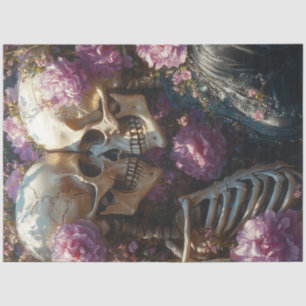 Decoupage Victorian Skeleton Wedding in Pink Tissue Paper