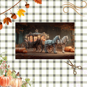 Decoupage Vintage Carriage White Horses Fall Decor Tissue Paper