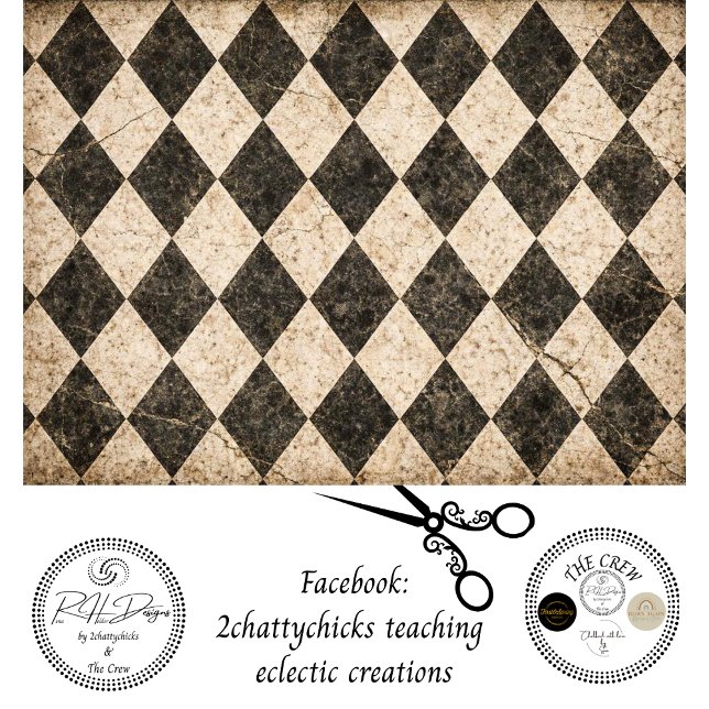 Decoupage Vintage Distressed Harlequin Wonderland  Tissue Paper (Creator Uploaded)