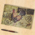 Decoupage Vintage Ephemera Rooster Farm
