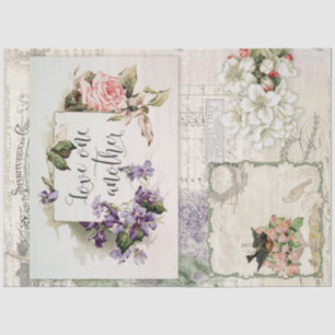 Decoupage Vintage Floral Antique French Ephemera Tissue Paper