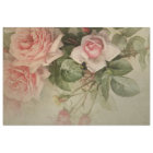 Decoupage Vintage Floral Pink Rose Bee Sage Leaves