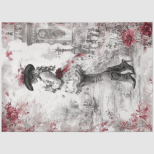 Decoupage Vintage Historical Lady Dressed City  Tissue Paper