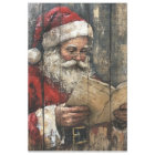 Decoupage Vintage Santa Reading Naughty Nice List