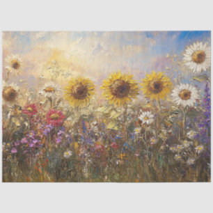 Decoupage Vintage Sunflower & Wildflower Oil Paint Tissue Paper