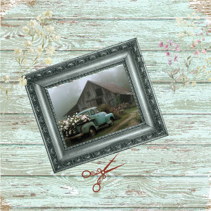 Decoupage Vintage Truck Bloom Hauler Barn Field Tissue Paper