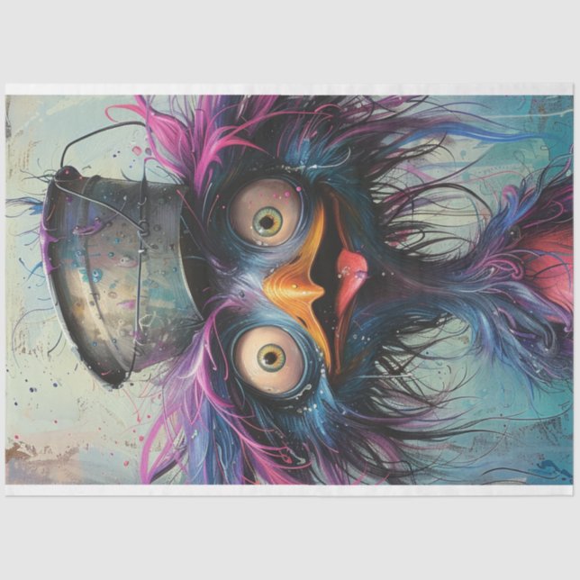 Decoupage Wackadoodle Urban Bird  Tissue Paper (Front)