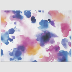 Decoupage Watercolor Background Blue Purple Pink  Tissue Paper