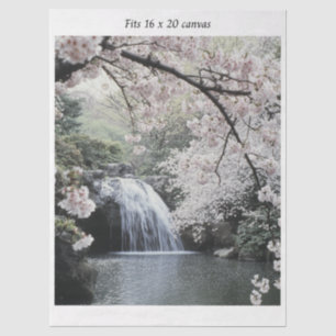 Decoupage Waterfall Cherry Blossom Fits 16x20  Tissue Paper