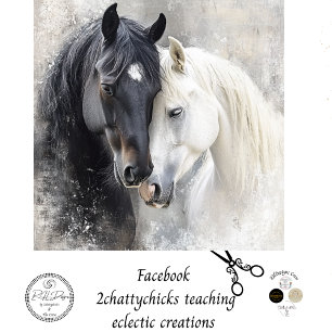 Decoupage Whimsical Abstract Black White Horse  Tissue Paper