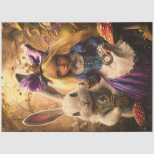 Decoupage Whimsical Blonde Girl In Wonderland Tissue Paper