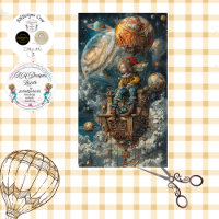 Decoupage Whimsical Boy Riding in Hot Air Balloon