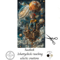 Decoupage Whimsical Boy Riding in Hot Air Balloon 