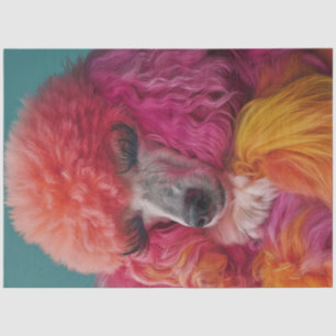 Decoupage Whimsical Colourful Standard Poodle Tissue Paper