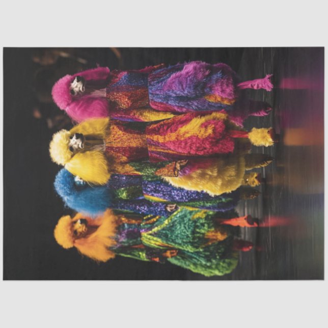 Decoupage Whimsical Coy's Colourful Canines  Tissue Paper (Front)