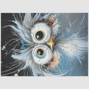 Decoupage Whimsical Crazy Eyed Wackadoodle Owl Tissue Paper