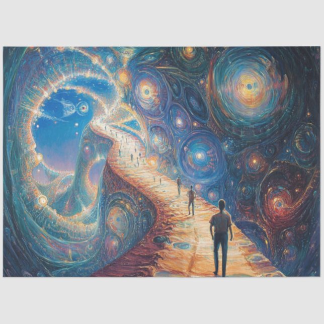 Decoupage Whimsical Dreamlike Galaxy  Tissue Paper (Front)