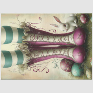 Decoupage Whimsical Easter Magic Boots Eggs Tissue Paper