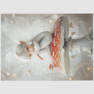 Decoupage Whimsical Fairy Red Mushroom Wings Tissue Paper