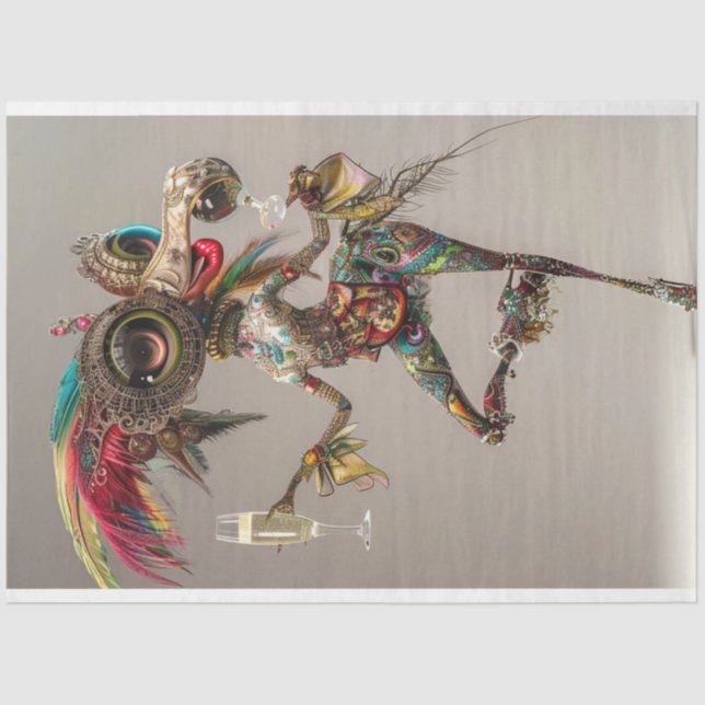 Decoupage Whimsical Fantasy Character Wackadoodle  Tissue Paper (Front)