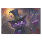 Decoupage Whimsical Fantasy Purple Cat with Hat