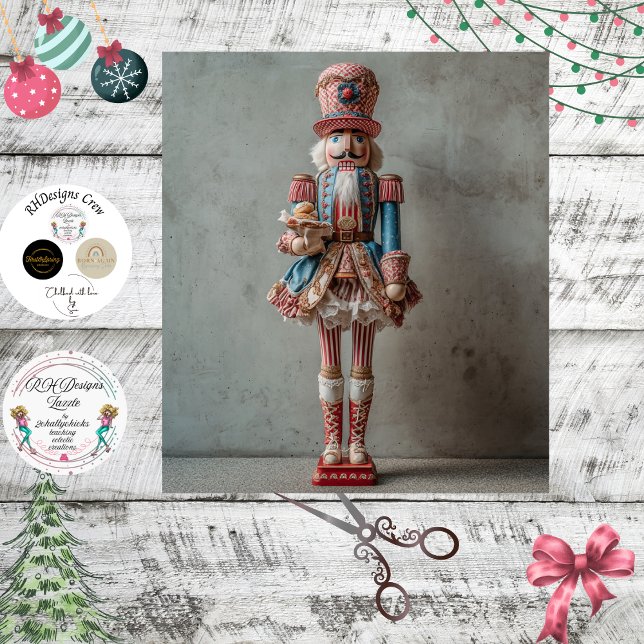 Decoupage Whimsical Festive Nutcracker  Tissue Paper (Creator Uploaded)
