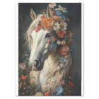 Decoupage Whimsical Flower Adorned Winning Horse