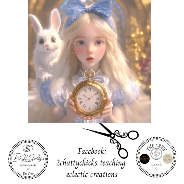 Decoupage Whimsical Girl & Rabbit on Adventures Tissue Paper (Creator Uploaded)