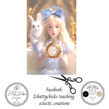 Decoupage Whimsical Girl & Rabbit on Adventures